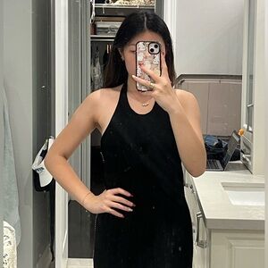 CLUB MONACO black halter open back dress